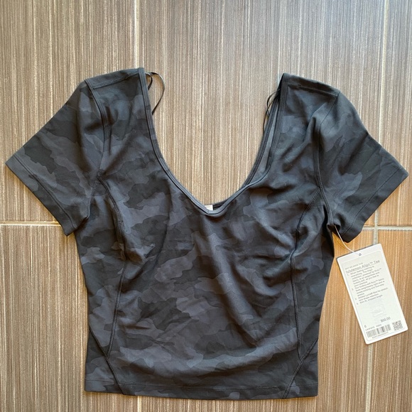 Lululemon Align T-Shirt Tee Crop Sexy Top Camouflage Yoga Sport Gym Workout Camo - Picture 6 of 7